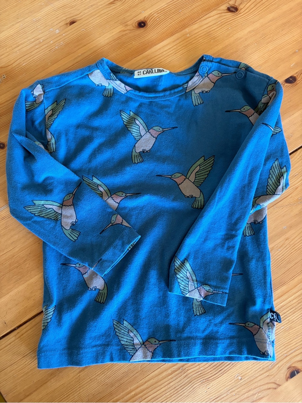 Carlijnq Blue Hummingbird Long Sleeve Tee